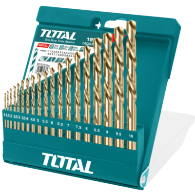 طقم ريشه حديد HSS4341 عدد 19 ( 1 مم الى 10 مم ) TOTAL
