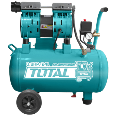 كمبرسور ضاغط هواء 24 لتر 1*600 واط 0.8 حصان صامت TOTAL ملف نحاس
