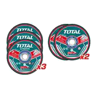 حجر قص وجلخ معدن 3 انش سماكة ( 1.2مم رقيق عدد3) + ( 4 مم بفلنجة عدد2) على كرت ماركة TOTAL