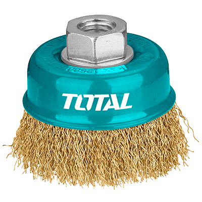 فرشاة جلخ حديد ناعمة كوب قياس 100 مم سلك 0.3مم موديل TOTAL