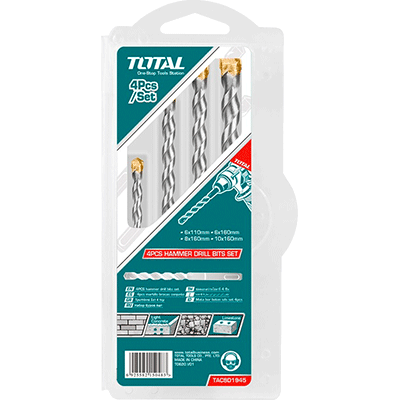 طقم ريش 4 قطع SDS plus ماركة TOTAL