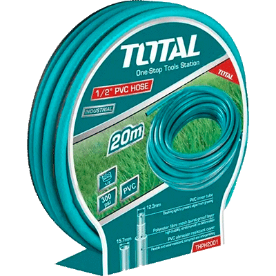 خرطوم 1/2 انش طول 20 متر صناعي ماركة TOTAL