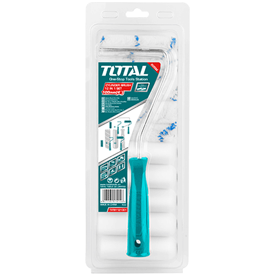 مجموعة رول دهان 4 انش 10 سم اكس 6 مم مع 10 خراطيش 10+12 مم TOTAL CYLINDER BRUSH 12 IN 1 SET