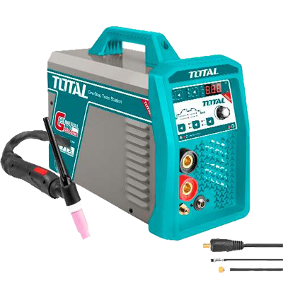 طرنس لحام الكتروني 200 امبير MMA-TIG-AC/ DC VOLT 220 مع اكسسوارات ماركة TOTAL