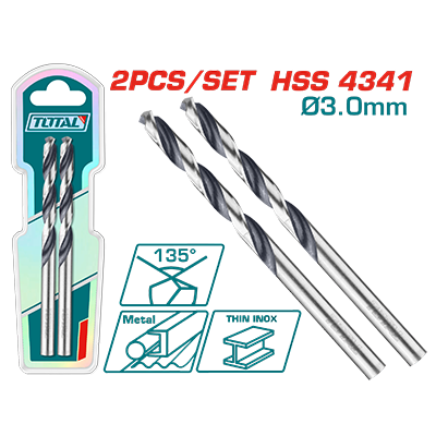 ريشة طراز HSS4341 قياس 3 مم عدد 2 على كرت ماركة TOTAL