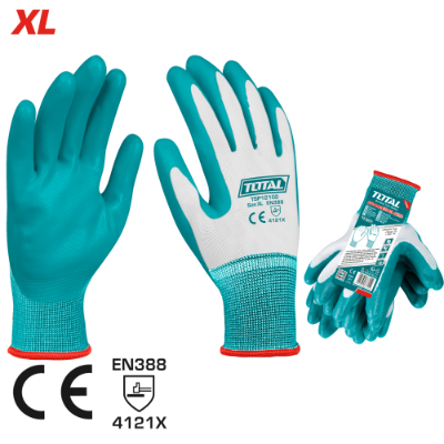 كف عمل مطاطي صناعي مطلي بالنتريل XL ماركة TOTAL