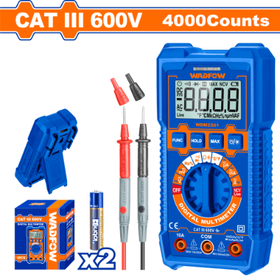 افومتر ديجتال 600 فولت مقاومة +AC+DC + هرتز NCV + زمور ماركة WADFOW