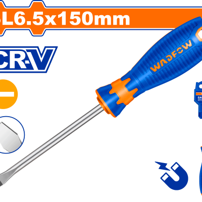 مفك براغي شق 6.5*150 مغناطيس CRV ماركة WADFOW (( صناعي ))