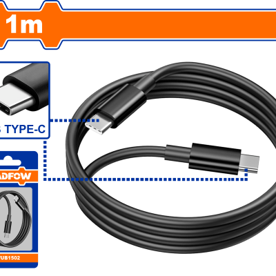 كبل شاحن USB type-C to type-C حديث طول 1 متر 3 امبير ماركة WADFOW